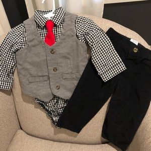 18 month boy Christmas 4-piece outfit